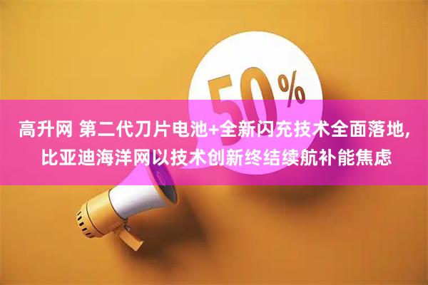 高升网 第二代刀片电池+全新闪充技术全面落地, 比亚迪海洋网以技术创新终结续航补能焦虑